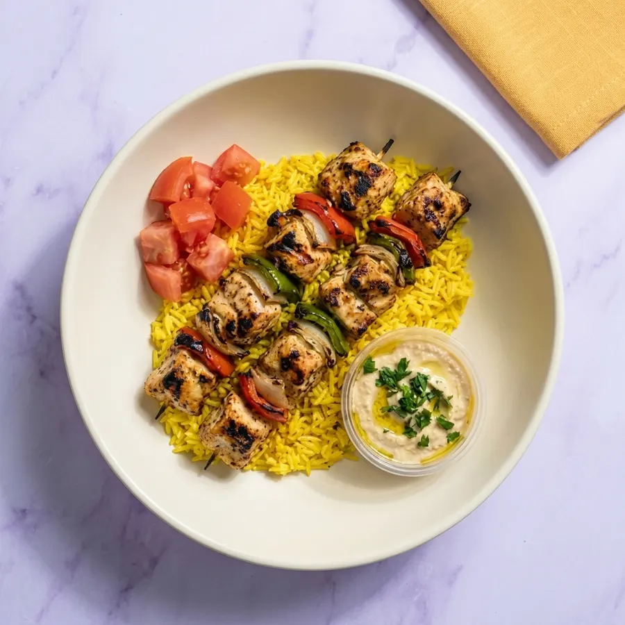 Shish Taouk with Yellow Rice
